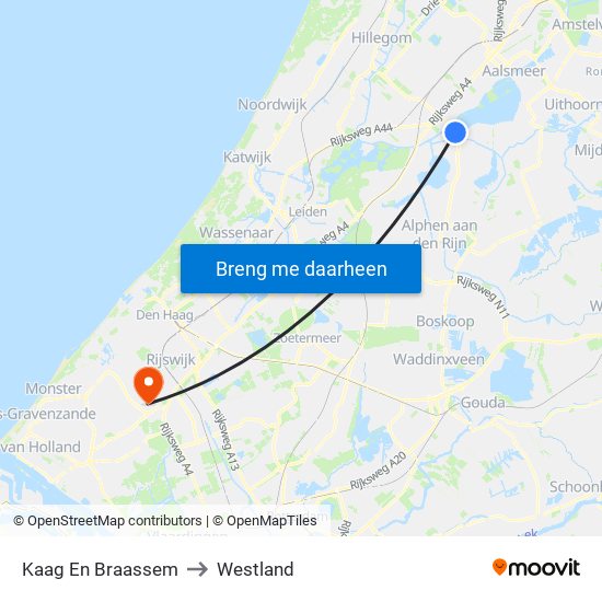 Kaag En Braassem to Westland map