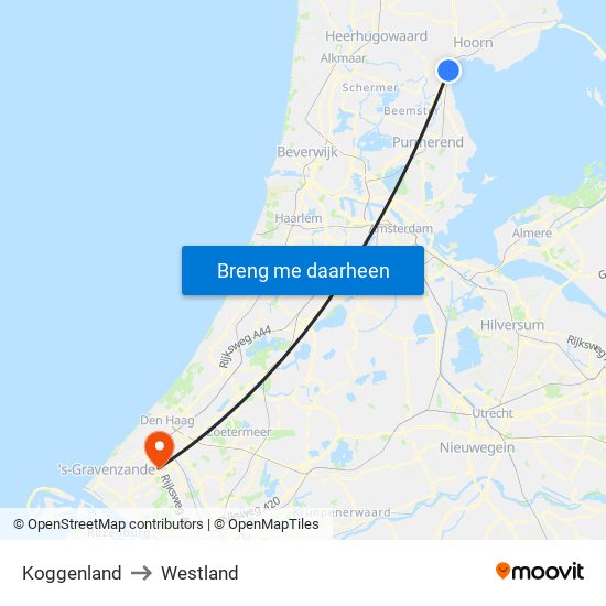 Koggenland to Westland map