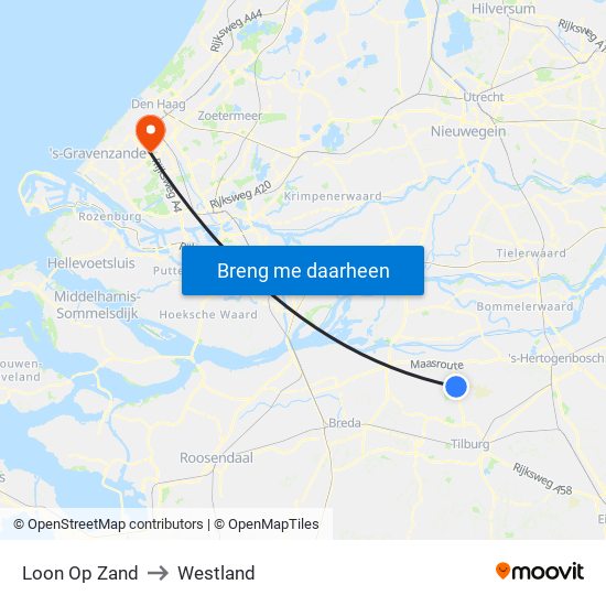 Loon Op Zand to Westland map