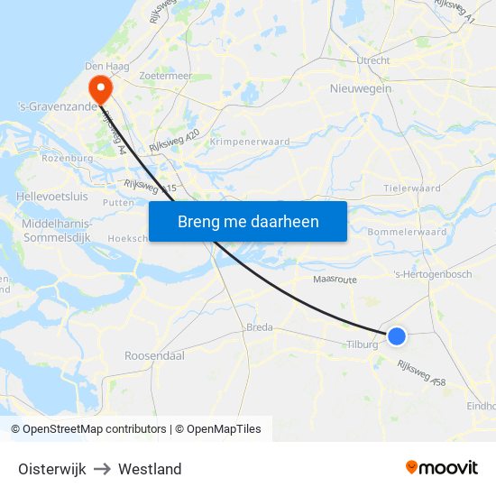 Oisterwijk to Westland map