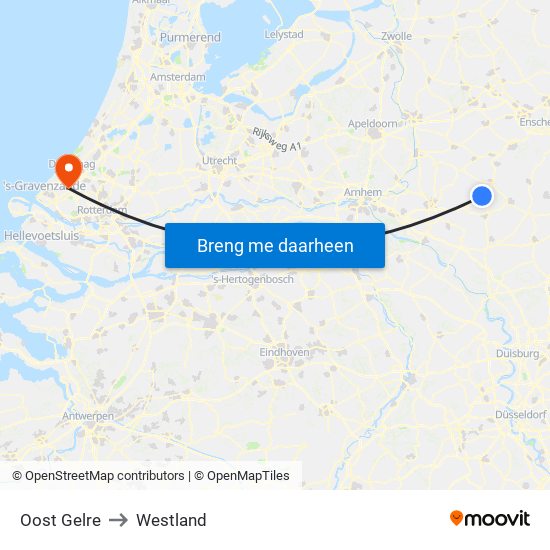 Oost Gelre to Westland map