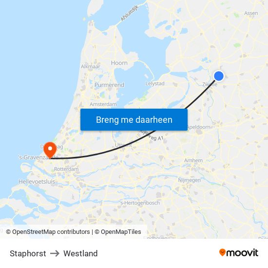 Staphorst to Westland map