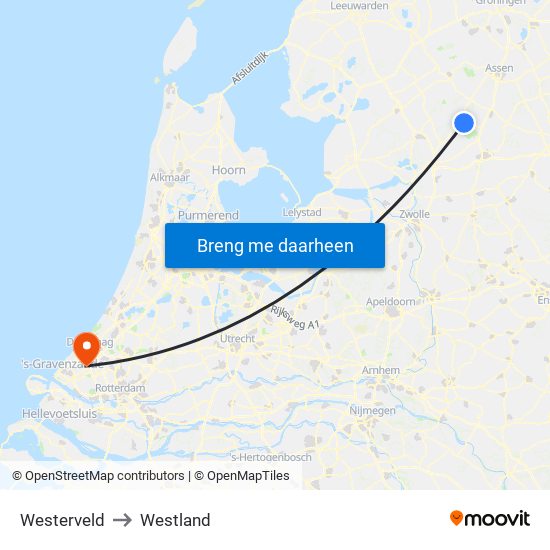 Westerveld to Westland map