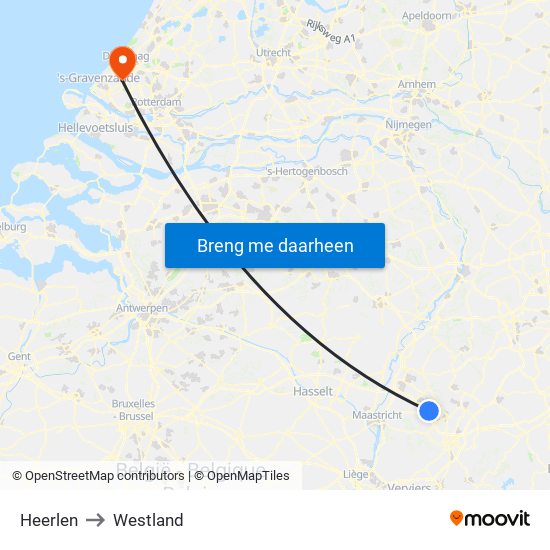 Heerlen to Westland map