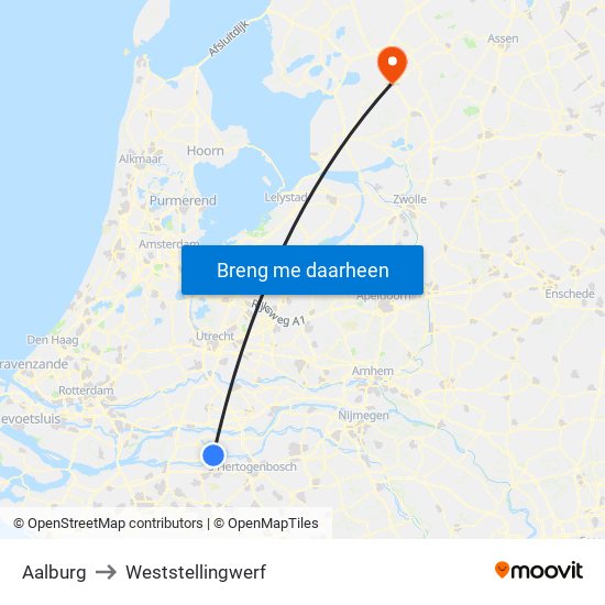 Aalburg to Weststellingwerf map