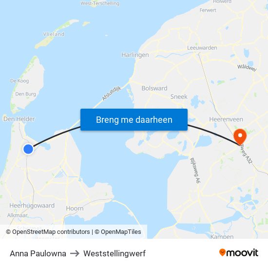 Anna Paulowna to Weststellingwerf map