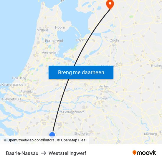 Baarle-Nassau to Weststellingwerf map