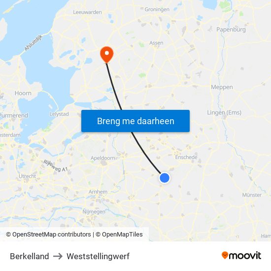 Berkelland to Weststellingwerf map