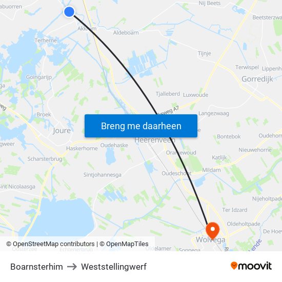 Boarnsterhim to Weststellingwerf map