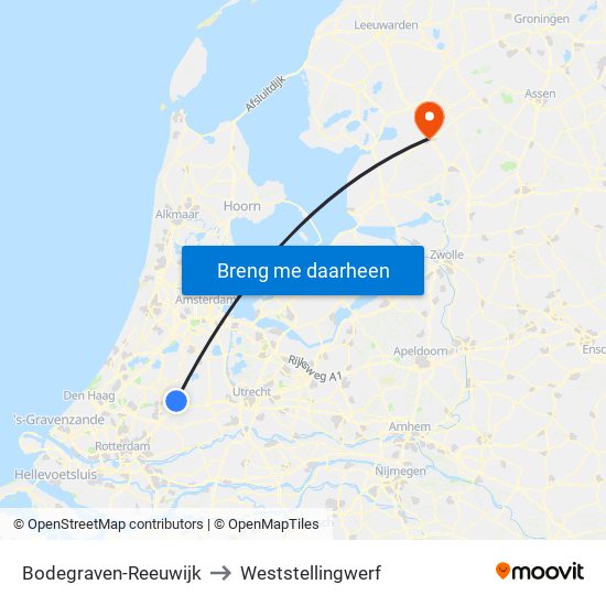 Bodegraven-Reeuwijk to Weststellingwerf map