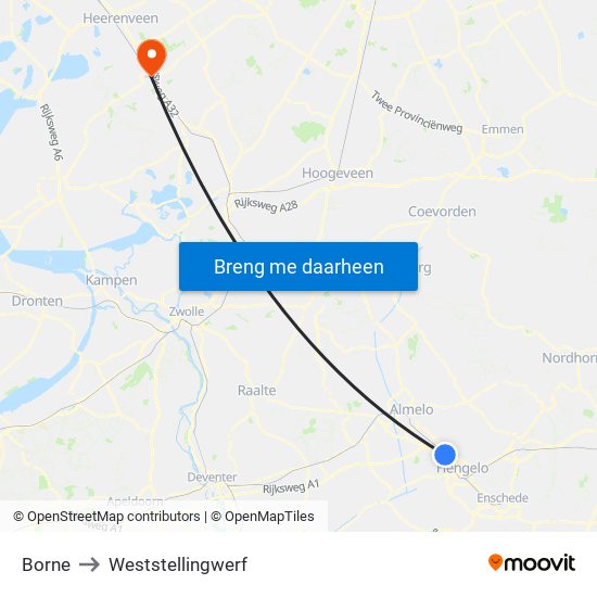 Borne to Weststellingwerf map