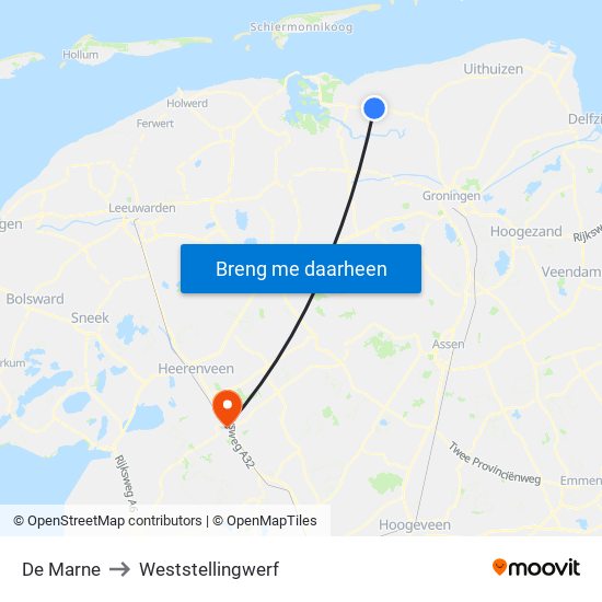 De Marne to Weststellingwerf map