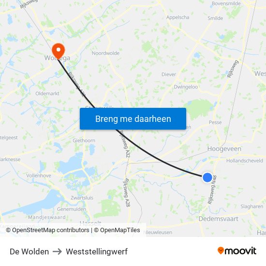 De Wolden to Weststellingwerf map