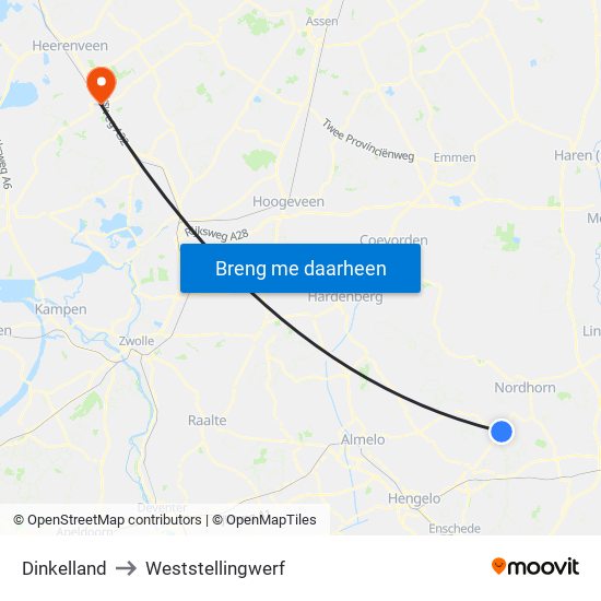 Dinkelland to Weststellingwerf map