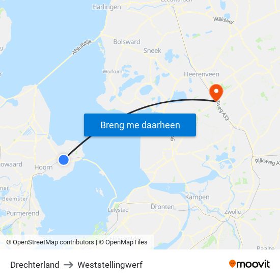 Drechterland to Weststellingwerf map