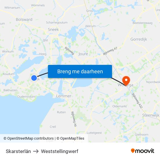 Skarsterlân to Weststellingwerf map