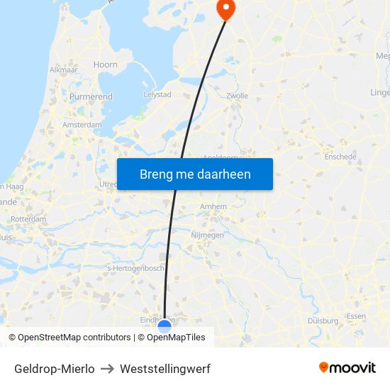 Geldrop-Mierlo to Weststellingwerf map