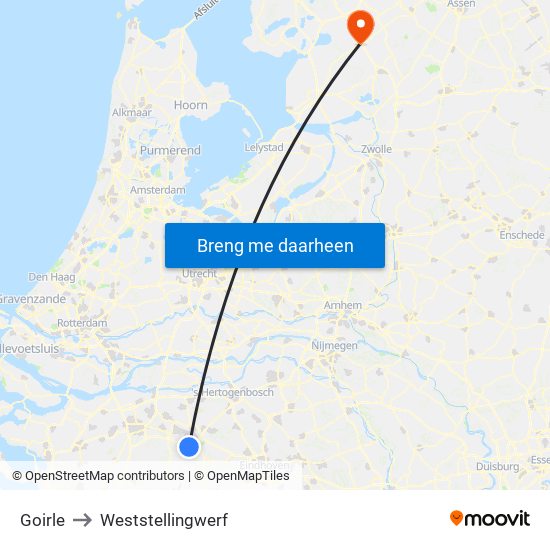 Goirle to Weststellingwerf map