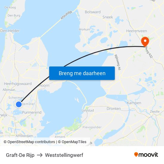 Graft-De Rijp to Weststellingwerf map