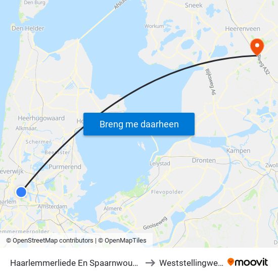 Haarlemmerliede En Spaarnwoude to Weststellingwerf map