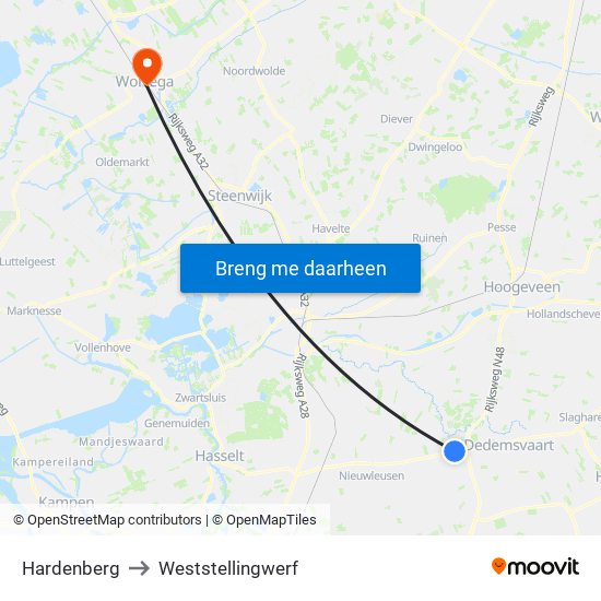 Hardenberg to Weststellingwerf map