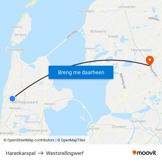Harenkarspel to Weststellingwerf map