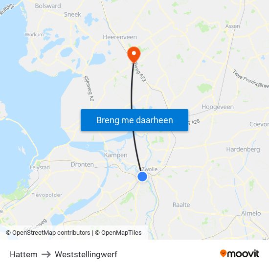 Hattem to Weststellingwerf map