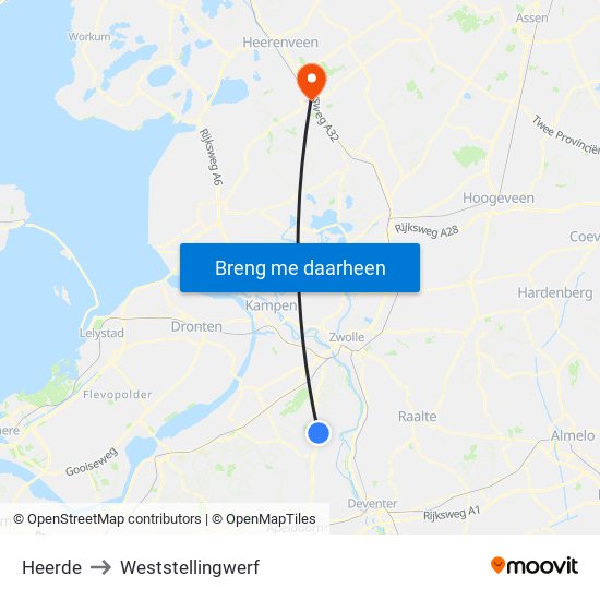 Heerde to Weststellingwerf map