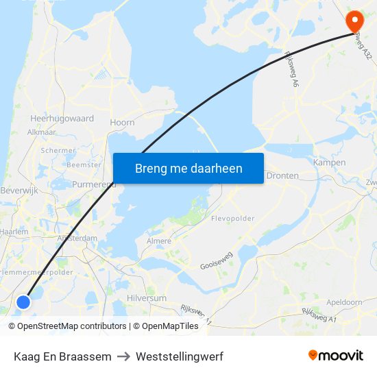 Kaag En Braassem to Weststellingwerf map