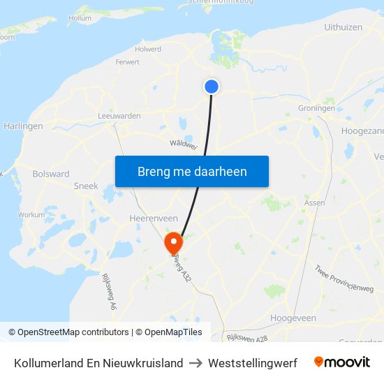 Kollumerland En Nieuwkruisland to Weststellingwerf map