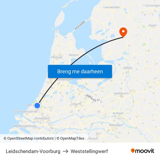 Leidschendam-Voorburg to Weststellingwerf map
