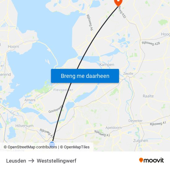 Leusden to Weststellingwerf map