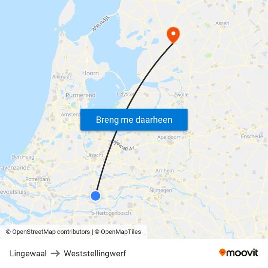 Lingewaal to Weststellingwerf map
