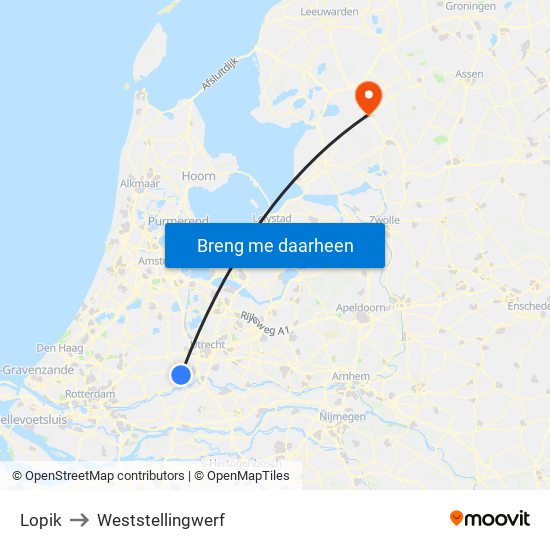 Lopik to Weststellingwerf map