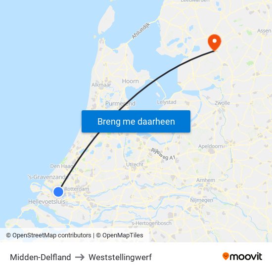 Midden-Delfland to Weststellingwerf map