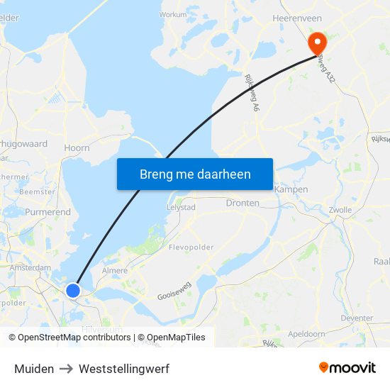 Muiden to Weststellingwerf map