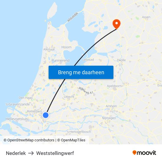 Nederlek to Weststellingwerf map