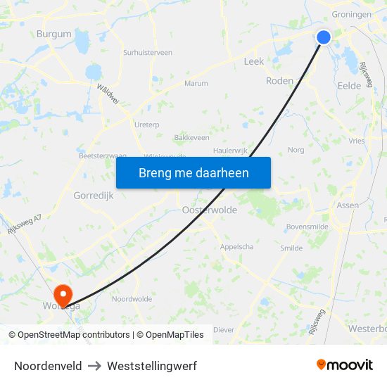 Noordenveld to Weststellingwerf map