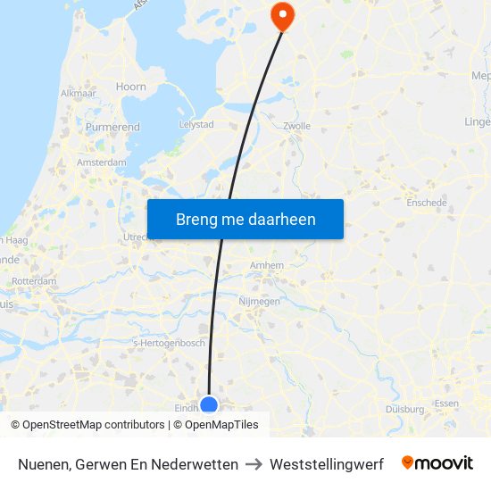 Nuenen, Gerwen En Nederwetten to Weststellingwerf map
