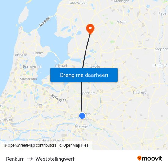 Renkum to Weststellingwerf map