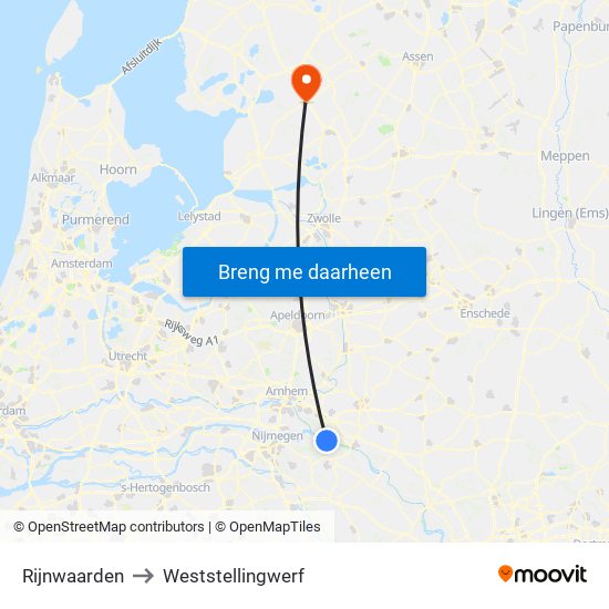 Rijnwaarden to Weststellingwerf map