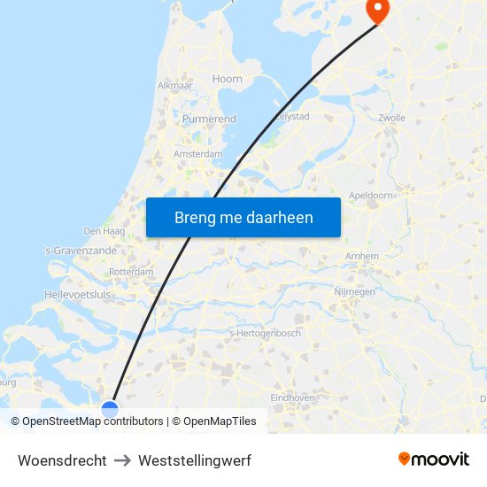 Woensdrecht to Weststellingwerf map