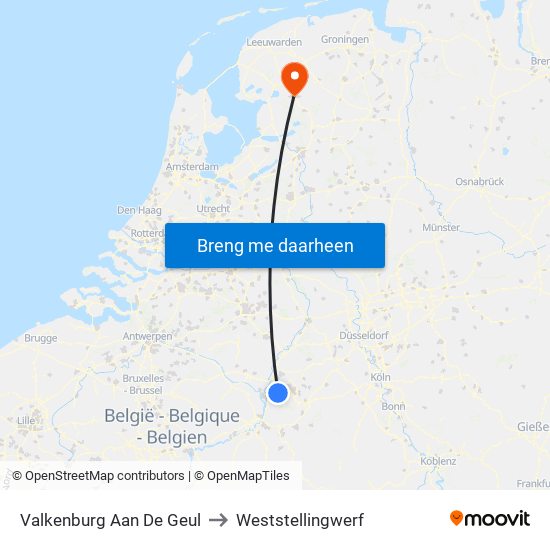 Valkenburg Aan De Geul to Weststellingwerf map