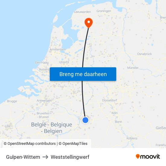Gulpen-Wittem to Weststellingwerf map