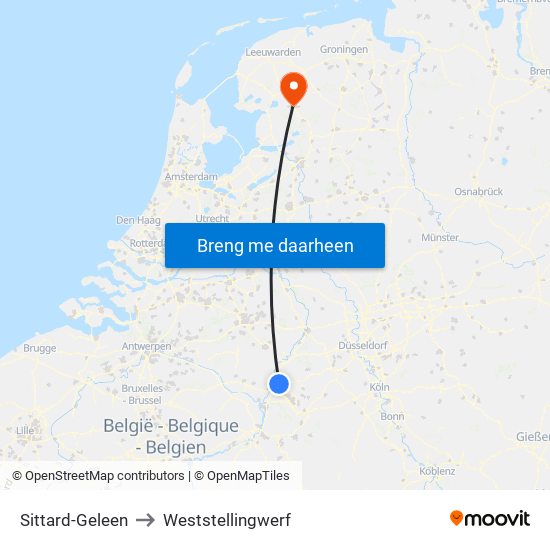 Sittard-Geleen to Weststellingwerf map