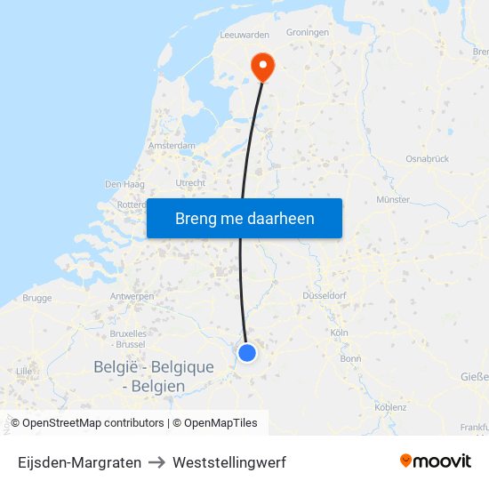 Eijsden-Margraten to Weststellingwerf map