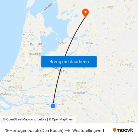 'S-Hertogenbosch (Den Bosch) to Weststellingwerf map
