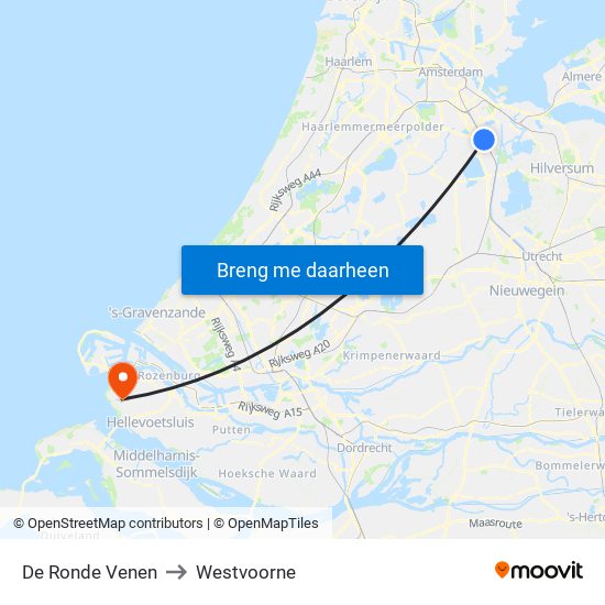De Ronde Venen to Westvoorne map