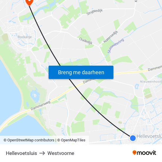 Hellevoetsluis to Westvoorne map