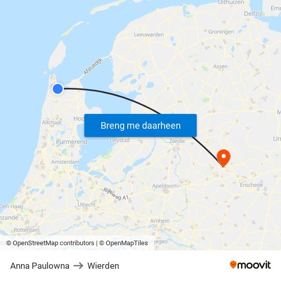 Anna Paulowna to Wierden map